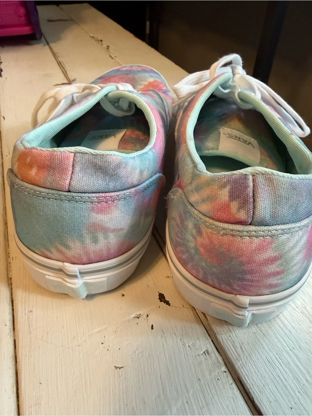 Vans Pastel Tie-dye Low Top Sneakers Women's Size 9.5 - Picture 4 of 13